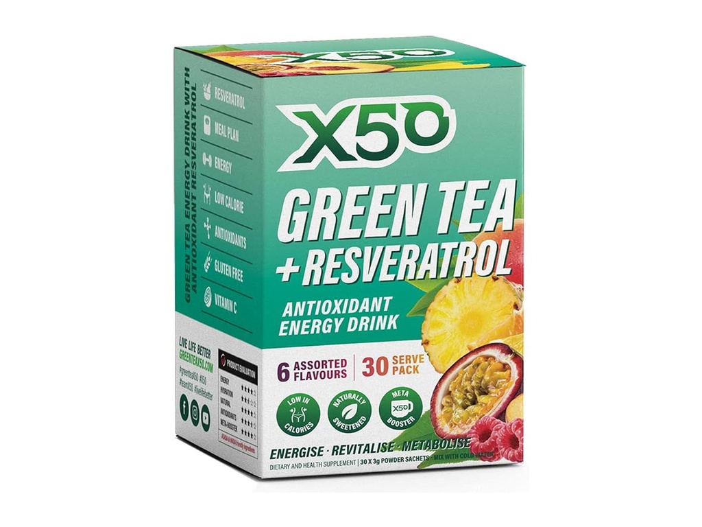 X50 Green Tea + Resveratrol Energy Drink